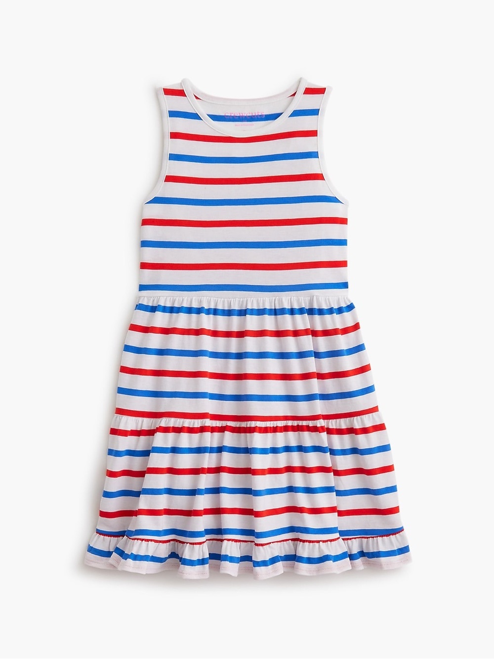 NWT. CrewCuts. Red, White & Blue Striped Knit Rank Dress. Size 8.